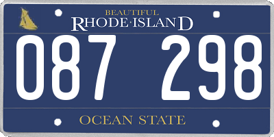 RI license plate 087298
