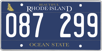 RI license plate 087299
