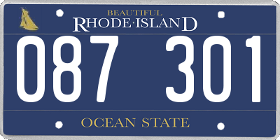 RI license plate 087301