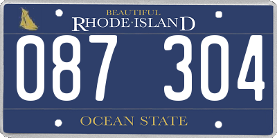 RI license plate 087304