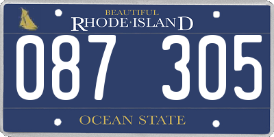 RI license plate 087305
