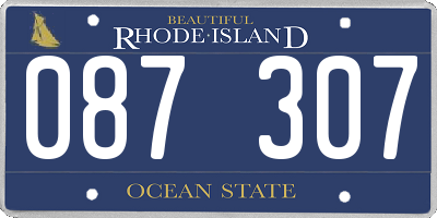 RI license plate 087307