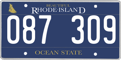 RI license plate 087309