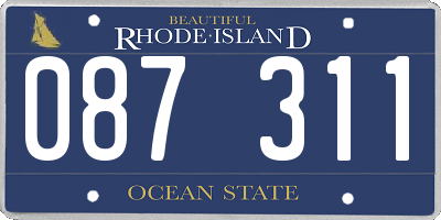 RI license plate 087311