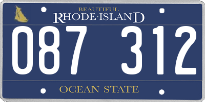 RI license plate 087312