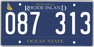 RI license plate 087313