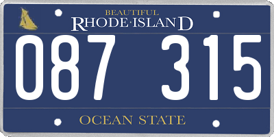 RI license plate 087315