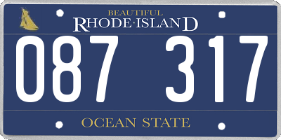 RI license plate 087317