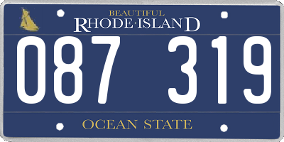 RI license plate 087319