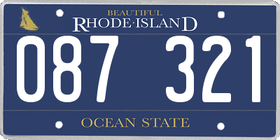 RI license plate 087321