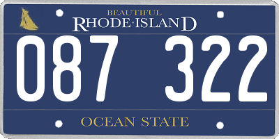RI license plate 087322