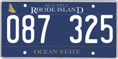 RI license plate 087325