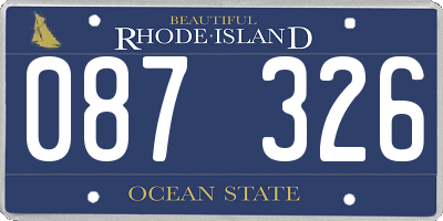 RI license plate 087326