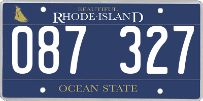 RI license plate 087327