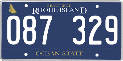 RI license plate 087329