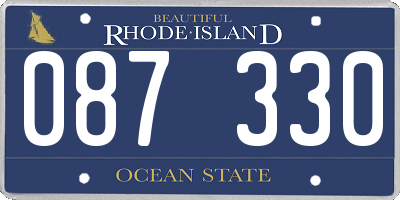 RI license plate 087330