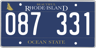 RI license plate 087331