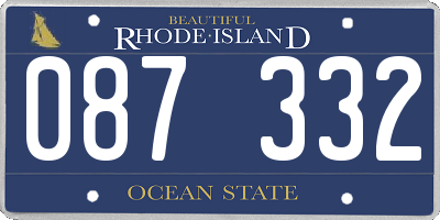 RI license plate 087332