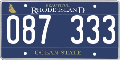 RI license plate 087333