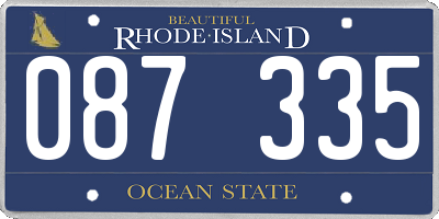 RI license plate 087335