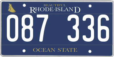 RI license plate 087336