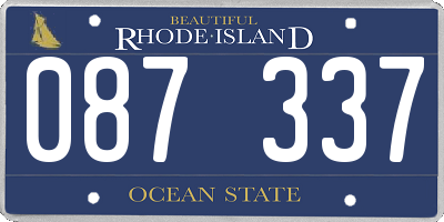 RI license plate 087337
