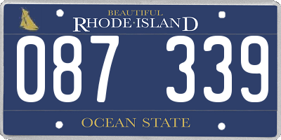 RI license plate 087339
