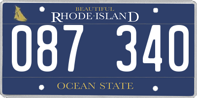 RI license plate 087340