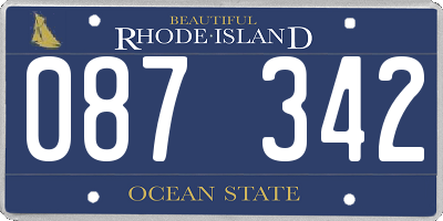 RI license plate 087342