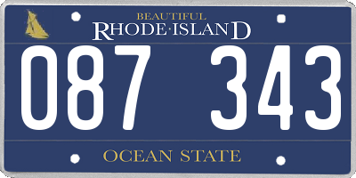 RI license plate 087343