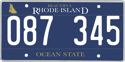 RI license plate 087345