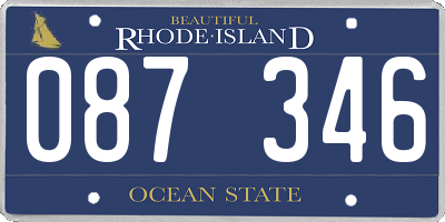 RI license plate 087346