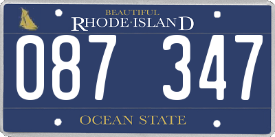 RI license plate 087347