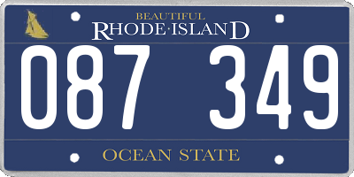 RI license plate 087349
