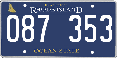 RI license plate 087353