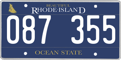 RI license plate 087355