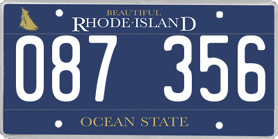 RI license plate 087356