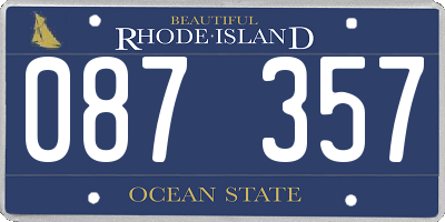 RI license plate 087357