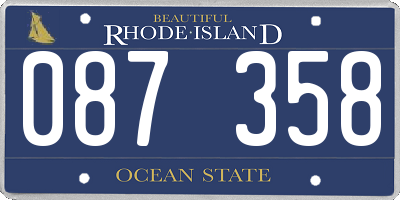 RI license plate 087358