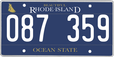 RI license plate 087359