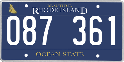 RI license plate 087361
