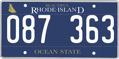 RI license plate 087363