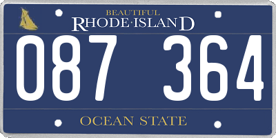 RI license plate 087364