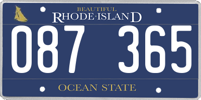 RI license plate 087365