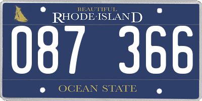 RI license plate 087366