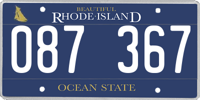 RI license plate 087367