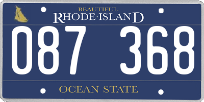 RI license plate 087368