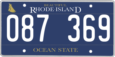 RI license plate 087369