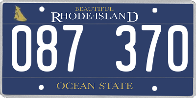 RI license plate 087370