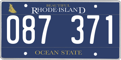RI license plate 087371